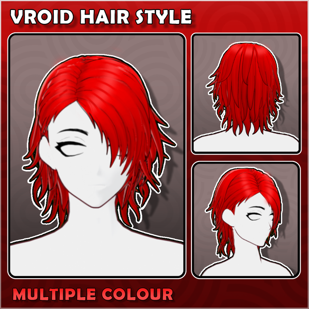 (Vroid) Male Hair Style Preset #2 (multiple colour) 【VRoid正式版】