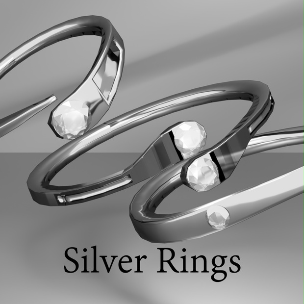 【VRChat向け】Silver Ring 3type - Kazari - BOOTH