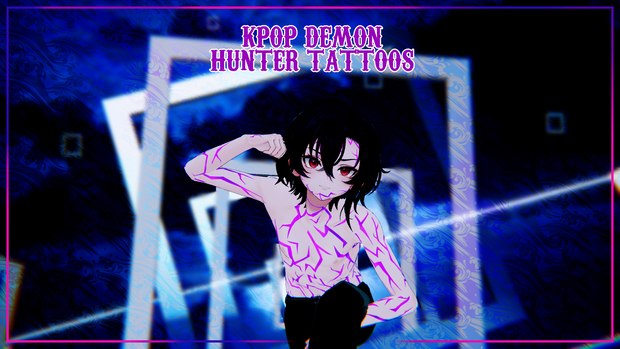 『18アバター対応 | Compatible with 18 avatars』Kpop Demon Hunters Demon Tattoo 悪魔のテクスチャ