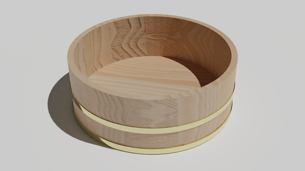 木の桶の3Dモデル