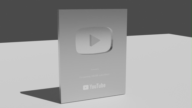 YouTube Silver Award YouTube銀の盾 | 3D Model - .CG - BOOTH