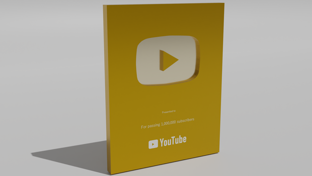 YouTube Gold Award YouTube金の盾 | 3D Model