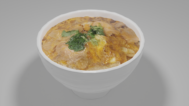 親子丼の3Dモデル