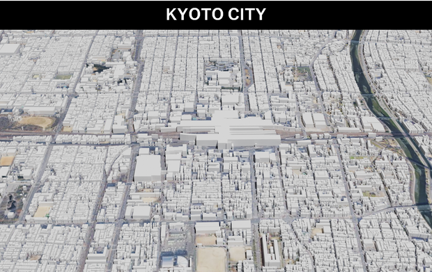 Kyoto MAP 京都駅周辺の広域3Dマップ | 3D Model