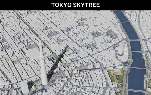 Tokyo Skytree MAP スカイツリー周辺の広域3Dモデル | 3D Model