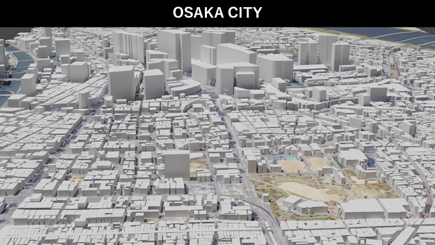 Osaka MAP 大阪駅周辺の広域3Dモデル | 3D Model