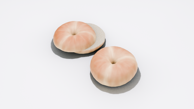 【3Dモデル】ベーグル（ホール＆スライス） / 【3D Model】Bagel (Whole & Sliced)