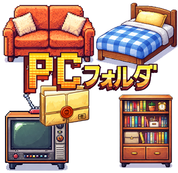 ドット風デスクトップアイコンセット【家具01】