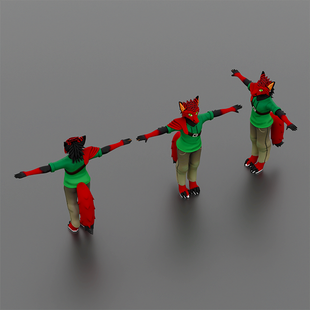 Low Poly Vrchat Anime-Character