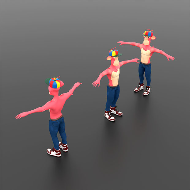 Low Poly Vrchat Monkey Man Avatar