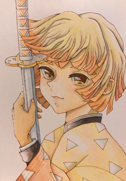 鬼滅の刃 我妻善逸 手描きイラスト - 夏日 - BOOTH