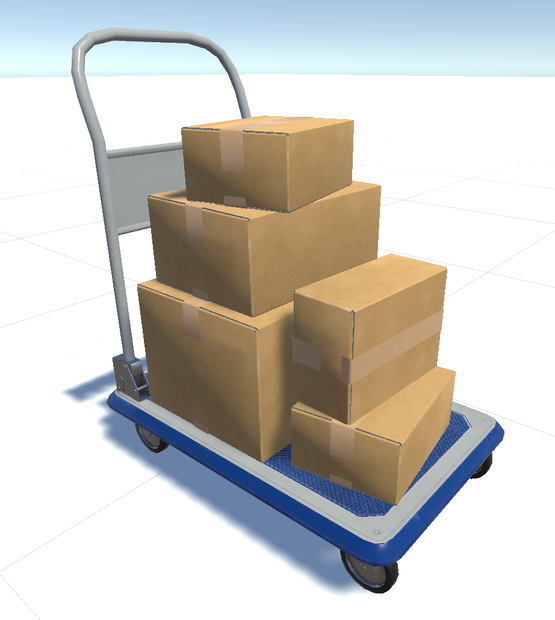【3Dモデル】台車＆段ボールセット　PushCart CardBoard