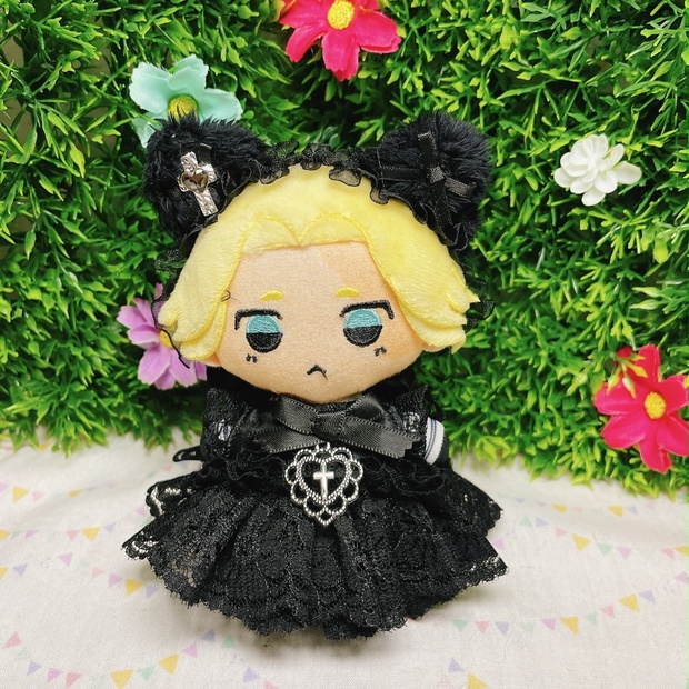 10cm ぬい服 東リべ ヒプマイ ♡ねこみみ ハートクロス♡黒 - ぬい服屋さんᐡ｡› ·̫ ‹｡ᐡ♡ - BOOTH