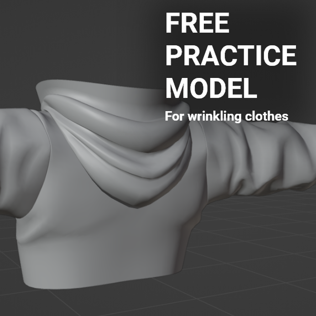 【練習用】服のシワモデリング【モデル配布】-Free practice model-