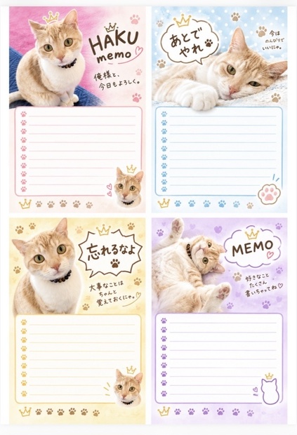 🐾俺様ハク様の印刷用メモ帳｜HAKU Memo Pad 👑