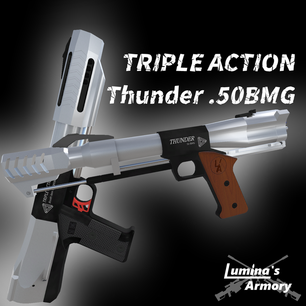 【VRChat向け】【3Dモデル】Triple Action Thunder .50BMG