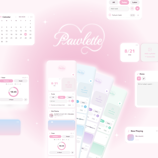 🐾 Pawlette｜かわいいきせかえデスクトップウィジェット【Windows対応】
