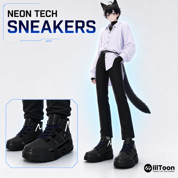 【複数アバター対応】NEON TECK SNEAKERS 【VRC用靴】