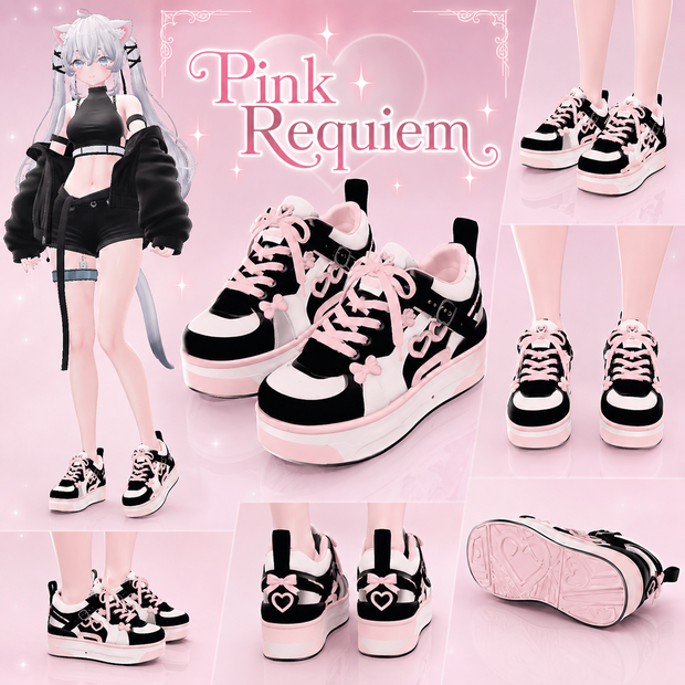 【複数アバター対応】Pin Requiem 【VRC用靴】