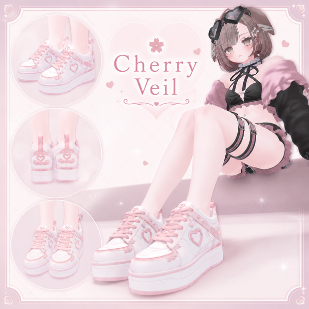 【複数アバター対応】CherryVeil【VRC用靴】