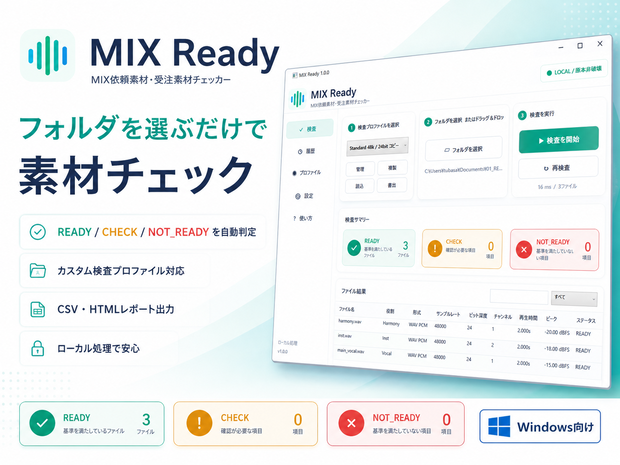 MIX Ready｜MIX依頼素材・受注素材チェッカー