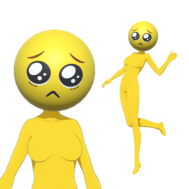 【無料】ぴえ子の3Dモデル