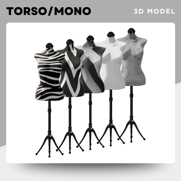 【3Dモデル｜無料あり】モノクロなトルソー