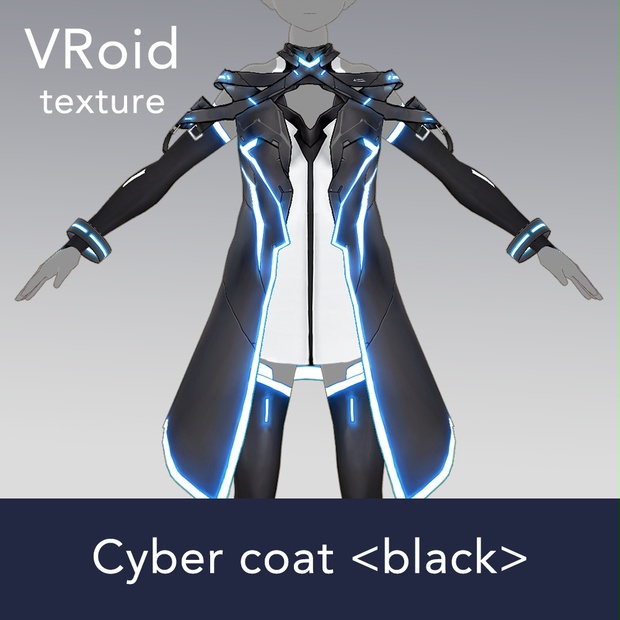Vroid Texture 19 Vrm サイバーコート Black Ofuji Store Booth