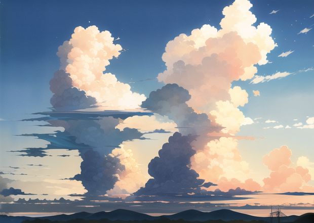 A4サイズ300dpi、カラー背景素材_空002