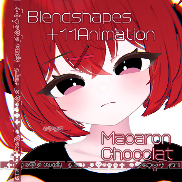 【無料/Free】【ショコラ -Chocolat 】🔴Macaron🔴Face BlendShape Animation+Tex