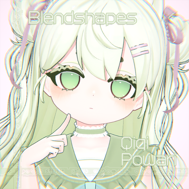 【ぽわり-Powari】💚Qiqi💚Face BlendShape Animation