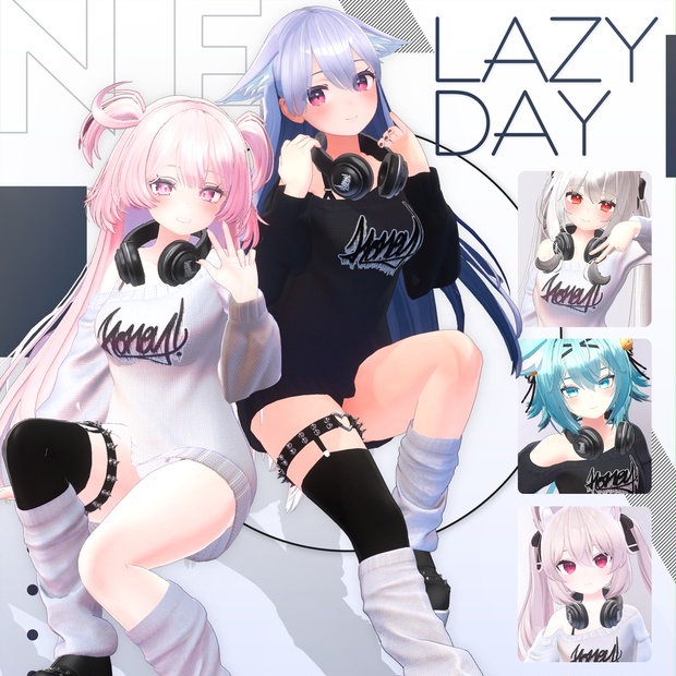 【5アバター対応】 Lazy·Day Sweater VRC用 - #Ene_Collection 