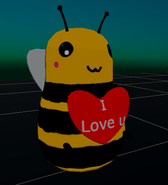 Chonky Bee with Love heart saying I love u
