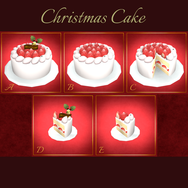 オリジナル3Dアセット【クリスマスケーキ】