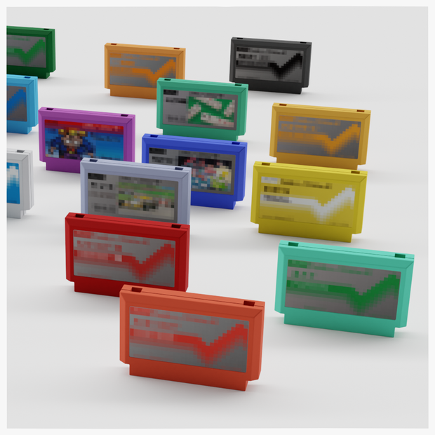 レトロゲームカセット3Dモデル　19個セット