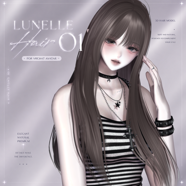 🎀 【𝑳𝒖𝒏𝒆𝒍𝒍𝒆 𝑯𝒂𝒊𝒓 01】 Long Straight Hair