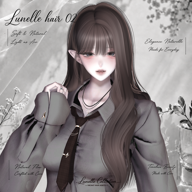 【𝑳𝒖𝒏𝒆𝒍𝒍𝒆 𝑯𝒂𝒊𝒓 02】 Soft Wave Hair 