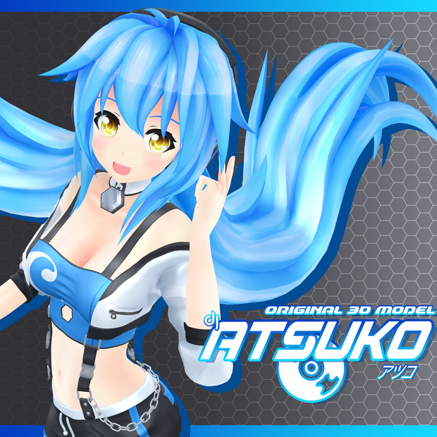 オリジナル3Dモデル 『DJ アツコ』