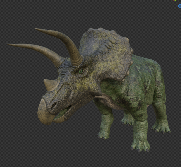 トリケラトプス　Blenderファイル（リグ付き）