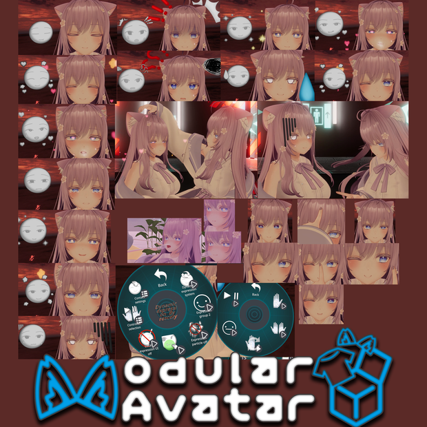 【萌(Moe)用-MA対応】Moe dynamic expression Ver.2.00/Modular Avatar /萌の動的表情/Dynamic expression system