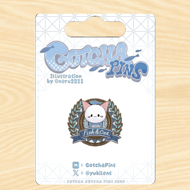 Fish＆Cat 3Dピンバッジ｜VRChat向け neru's Catシリーズ [GotchaPins]