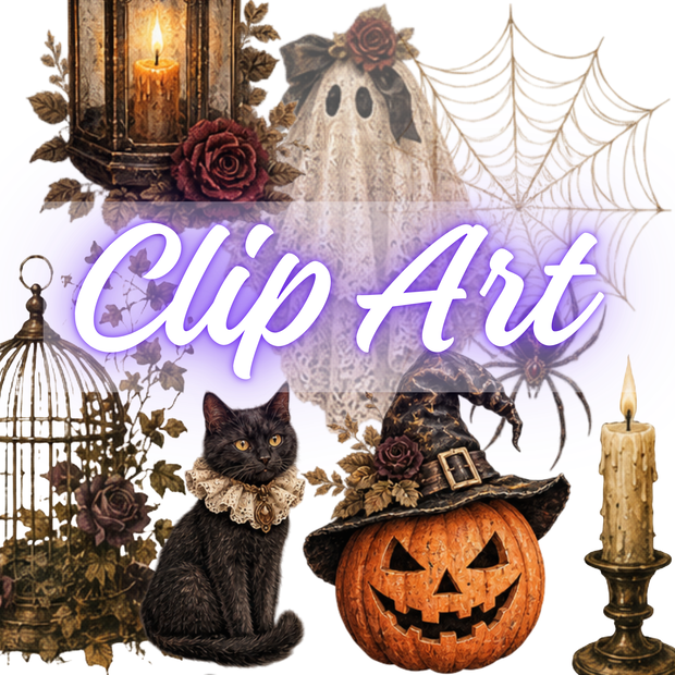 Antique Halloween PNG Clipart 20点｜アンティーク・ヴィンテージハロウィン素材