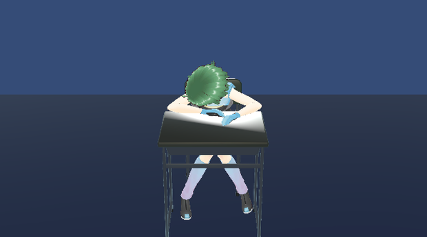【VRMモデル/机に座って爆睡している】