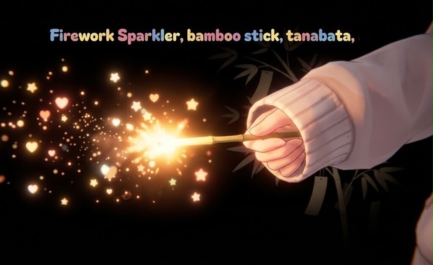 【無料】七夕の笹スパークル - 手持ち花火パーティクル - 【VRChat/Unity】 bamboo sparkler 