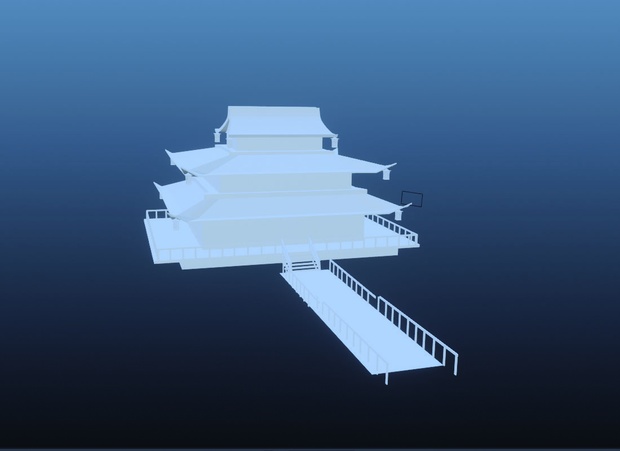 3dモデル和風な建物セット