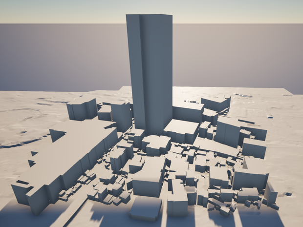 3D都市モデル｜大阪市あべのハルカス周辺 500m四方