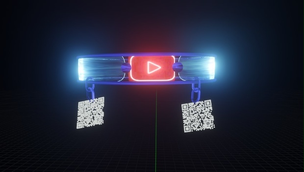 Neon YouTube QR Neckband