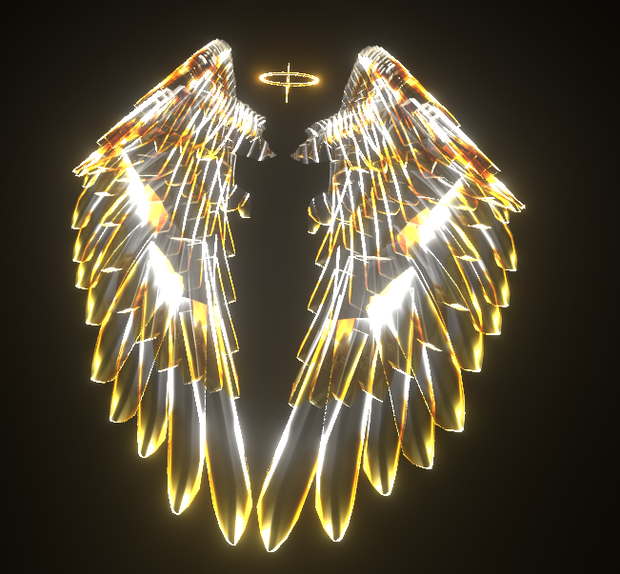 Glowing  Halo and wings