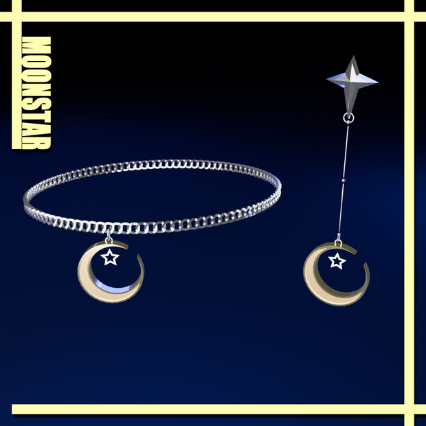 Moon Star Earring , Anklet / 月と星 [イヤリング / アンクレット]