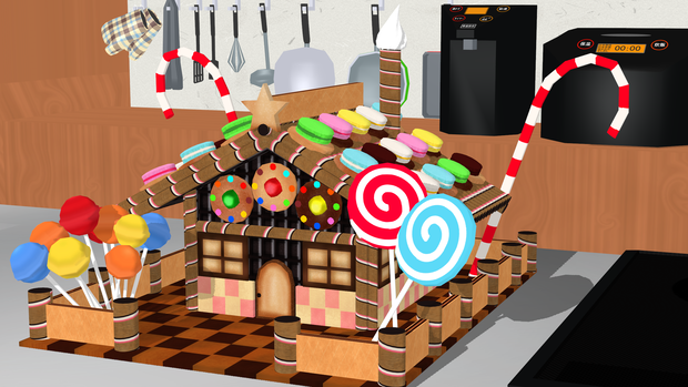 お菓子の家　3Dモデル